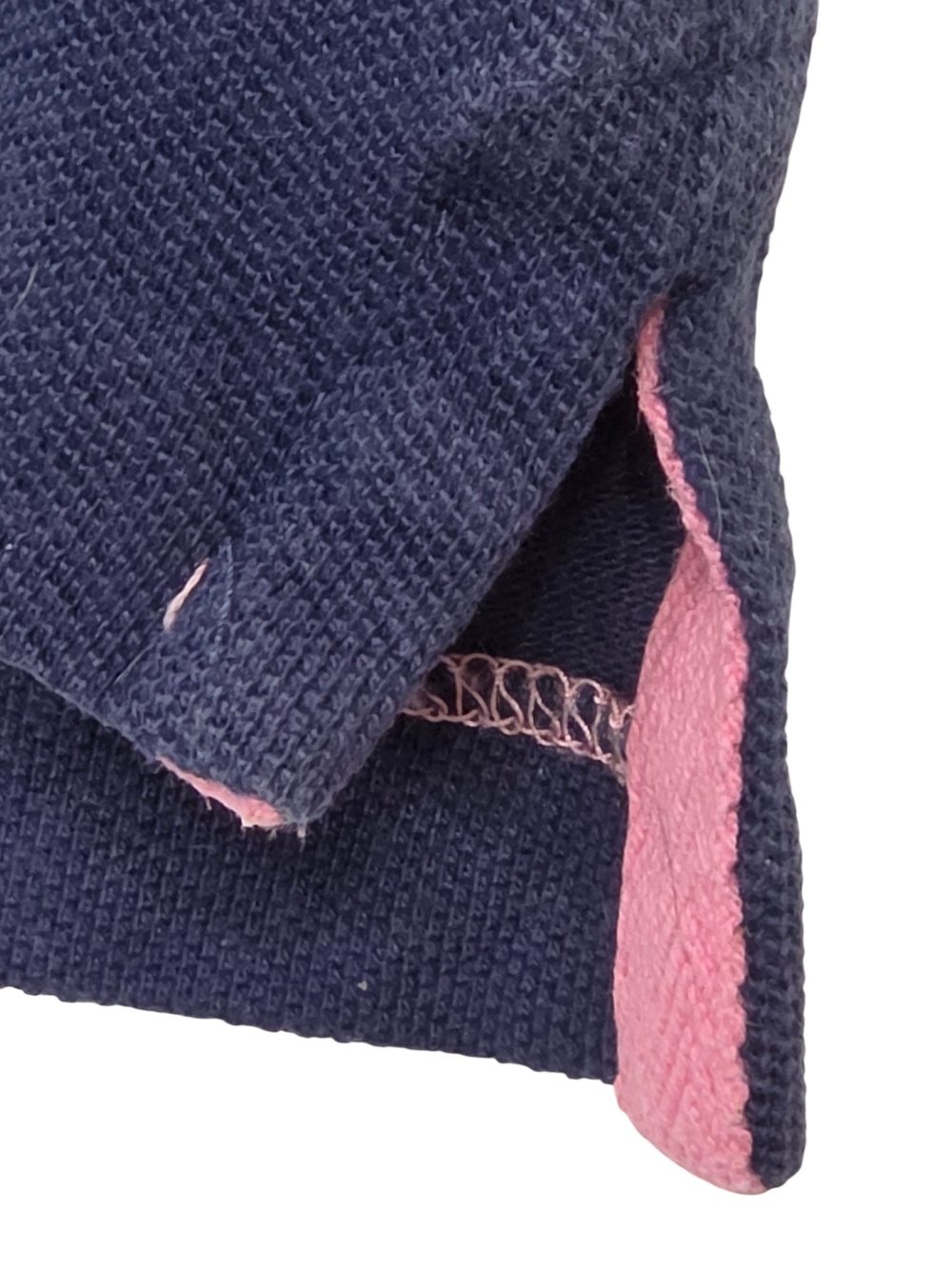 Ralph Lauren Embroidered Crest Pink & Navy Colorblock Polo Shirt Size Large 90s - Picture 4 of 14